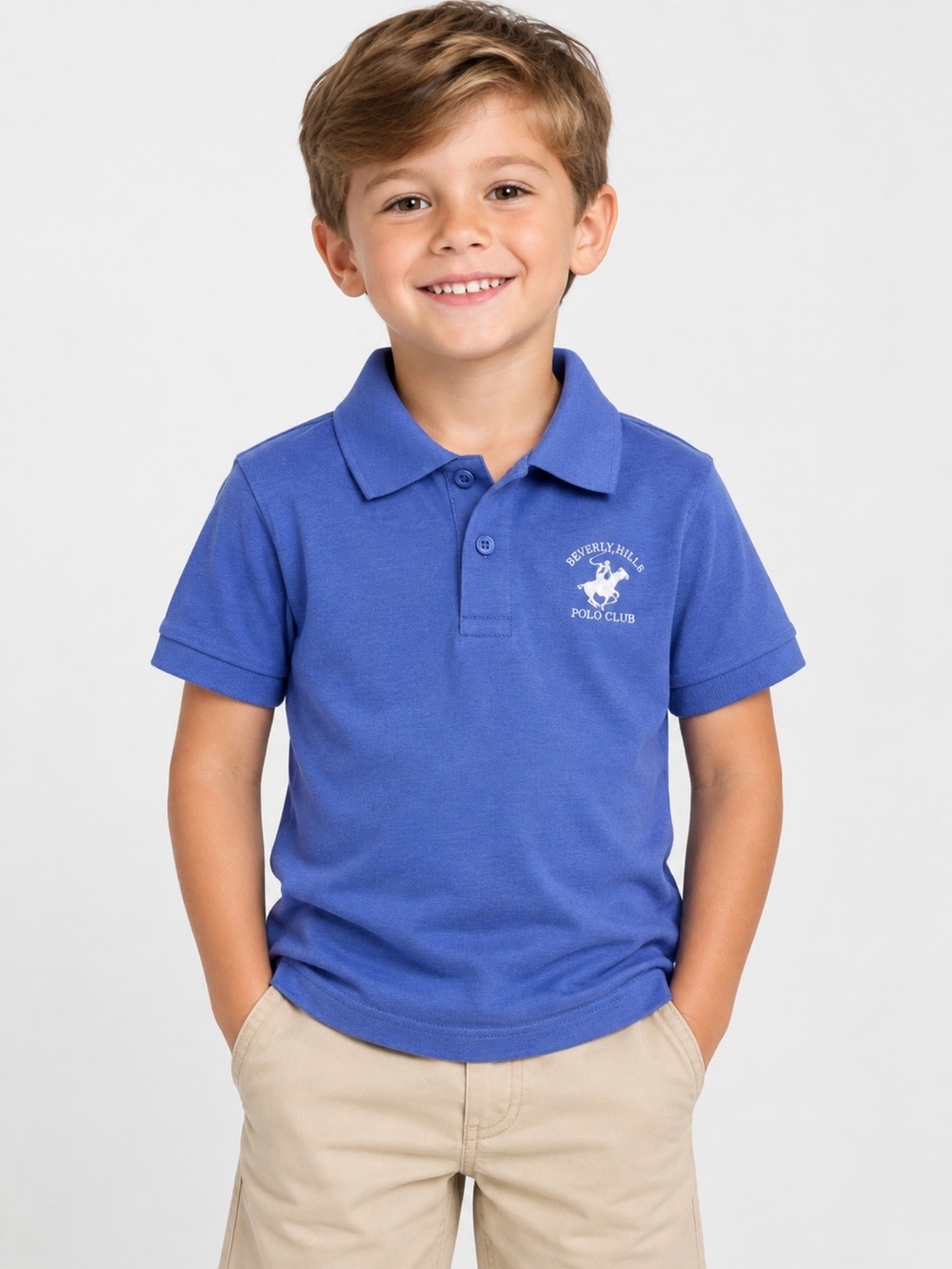 Beverly Hills Polo Club Boy’s Sz 4 Periwinkle Blue Polo Shirt NWOT